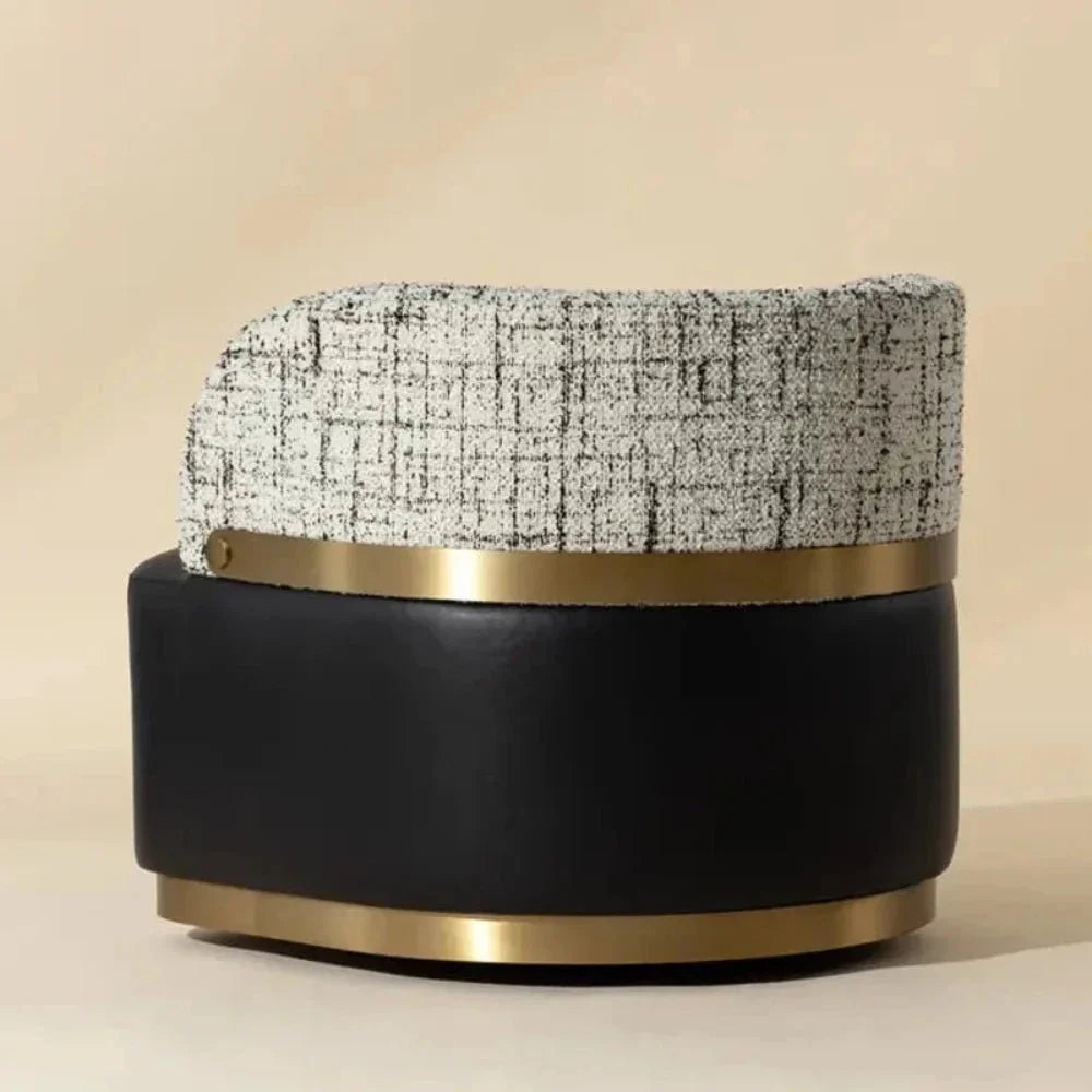 Brinda Leather Swivel Lounge Chair-Lounge Chairs-SUNPAN-LOOMLAN