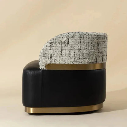 Brinda Leather Swivel Lounge Chair-Lounge Chairs-SUNPAN-LOOMLAN