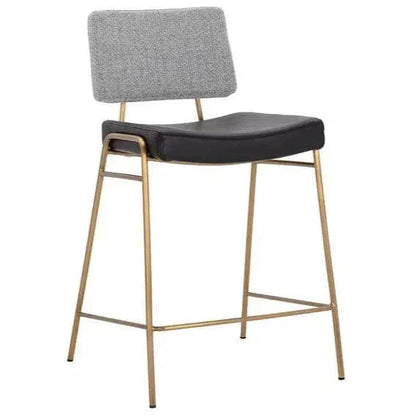 Brinley Counter Stool Modern Black Grey - LOOMLAN - SUNPAN - Counter Stools