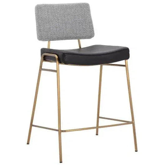 Brinley Counter Stool Modern Black Grey - LOOMLAN - SUNPAN - Counter Stools