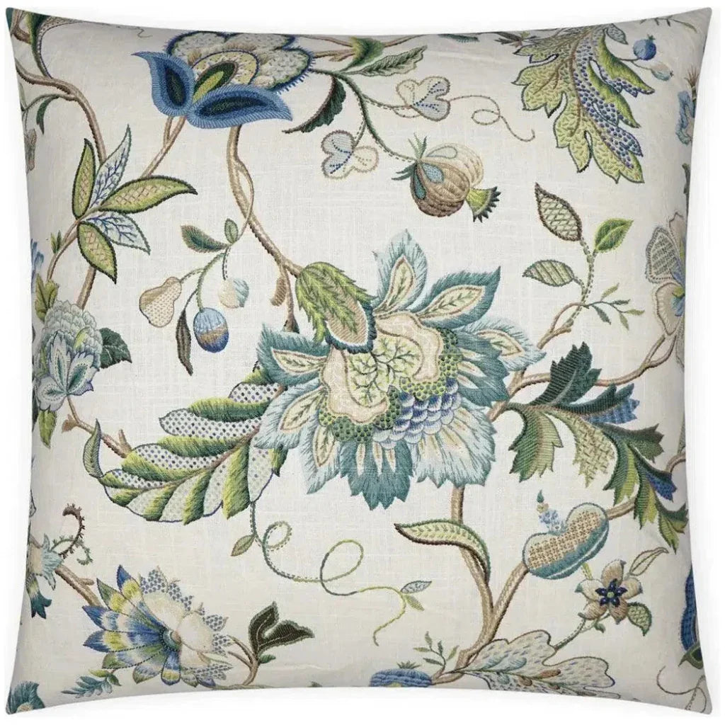 Brissac Floral Blue Green Large Throw Pillow Insert - LOOMLAN - D.V. Kap - Throw Pillows