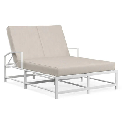 Bristol Sunbrella Double Outdoor Chaise-Outdoor Chaises-Sunset West-Canvas Flax-LOOMLAN