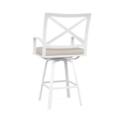 Bristol Sunbrella Swivel Outdoor Barstool-Outdoor Bar Stools-Sunset West-LOOMLAN