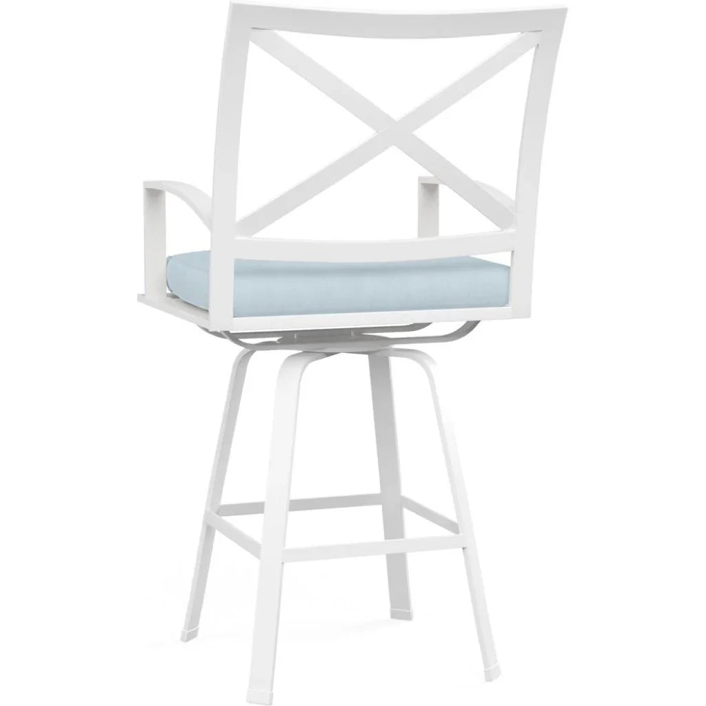 Bristol Sunbrella Swivel Outdoor Barstool-Outdoor Bar Stools-Sunset West-LOOMLAN