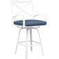 Bristol Sunbrella Swivel Outdoor Barstool-Outdoor Bar Stools-Sunset West-Spectrum Indigo-LOOMLAN