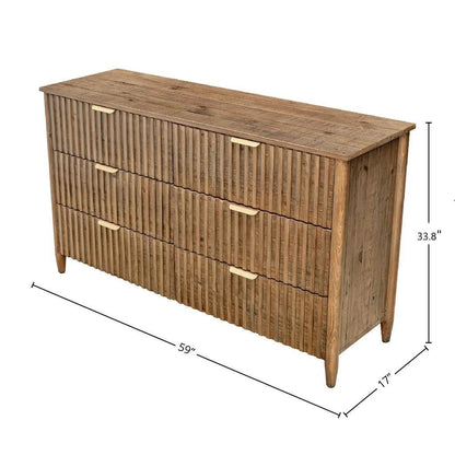 Britanica Modern Rustic6 Drawer Dresser - LOOMLAN - LH Imports - Dressers