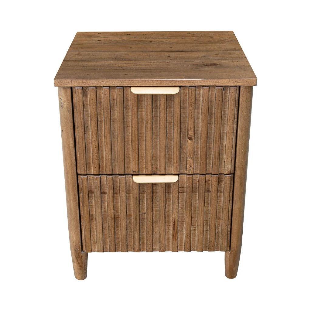 Britanica Wooden Brown 2 Drawer Nightstand - LOOMLAN - LH Imports - Nightstands