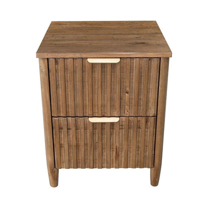 Britanica Wooden Brown 2 Drawer Nightstand - LOOMLAN - LH Imports - Nightstands