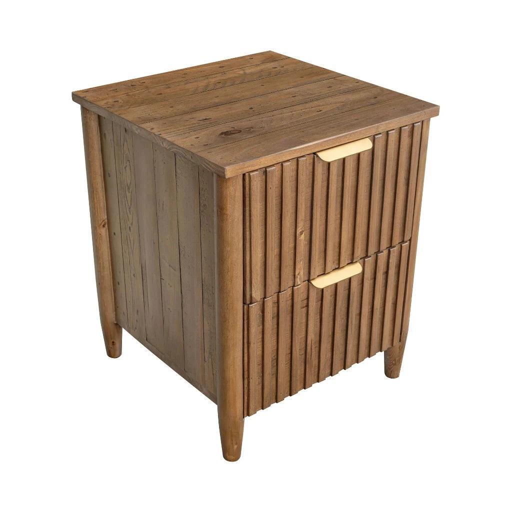 Britanica Wooden Brown 2 Drawer Nightstand - LOOMLAN - LH Imports - Nightstands