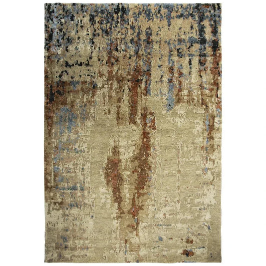 Brix Abstract Beige Large Area Rugs For Living Room - LOOMLAN - LOOMLAN - Area Rugs