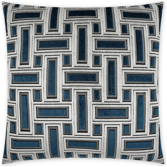 Brix Sapphire Geometric Blue Large Throw Pillow Insert - LOOMLAN - D.V. Kap - Throw Pillows