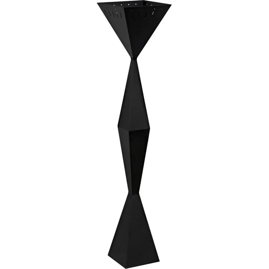 Brixton Floor Lamp, Black Steel-Floor Lamps-Noir-LOOMLAN