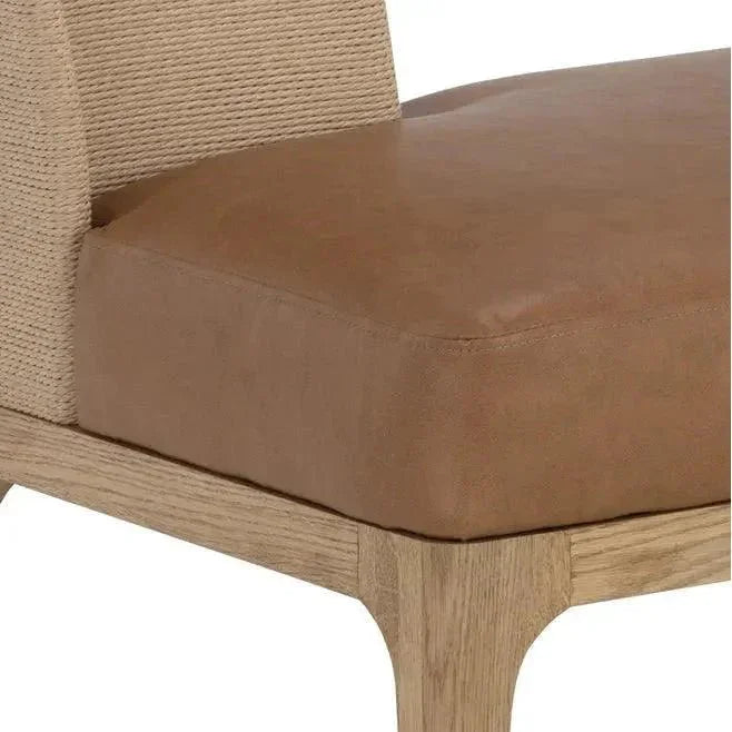 Brocco Banquette Cognac Faux Leather Bench - LOOMLAN - SUNPAN - Dining Benches