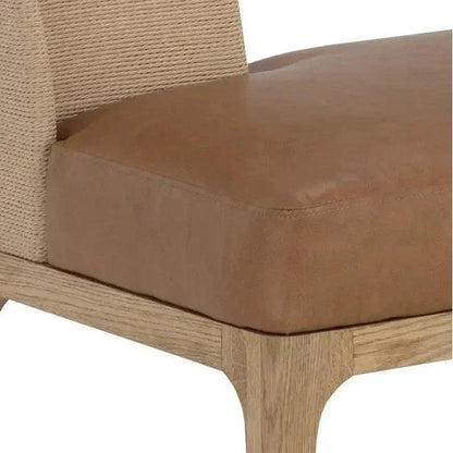 Brocco Banquette Cognac Faux Leather Bench - LOOMLAN - SUNPAN - Dining Benches