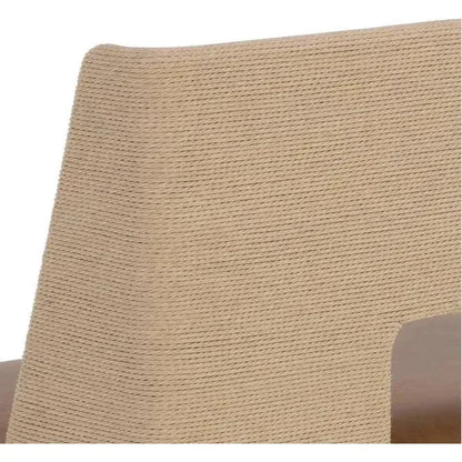 Brocco Banquette Cognac Faux Leather Bench - LOOMLAN - SUNPAN - Dining Benches