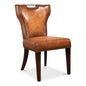 Broderick Dining Chair Brown Leather 2PC - LOOMLAN - Sarreid - Dining Chairs