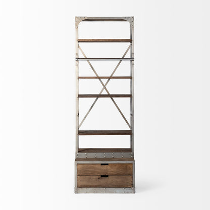 Brodie Four Shelves Wood Shelving Unit-Etageres-Mercana-LOOMLAN