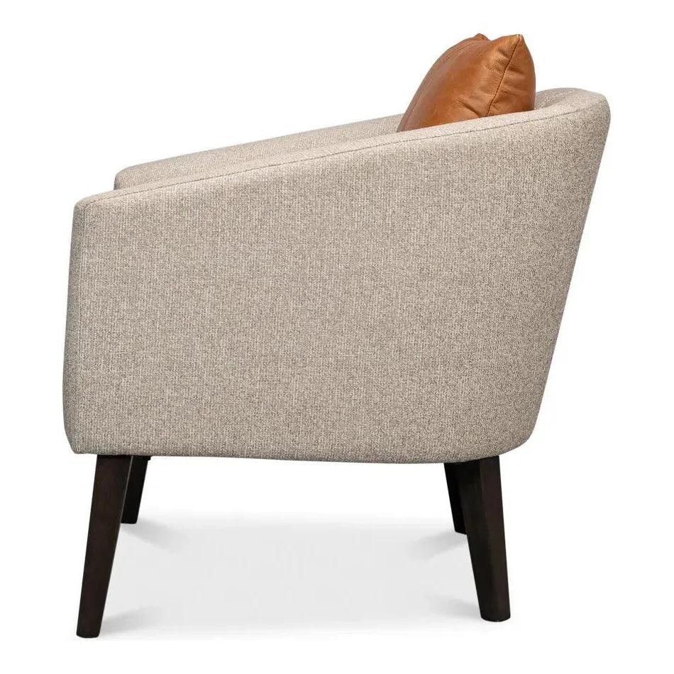 Bronson Accent Tub Chair Beige Performance - LOOMLAN - Sarreid - Accent Chairs