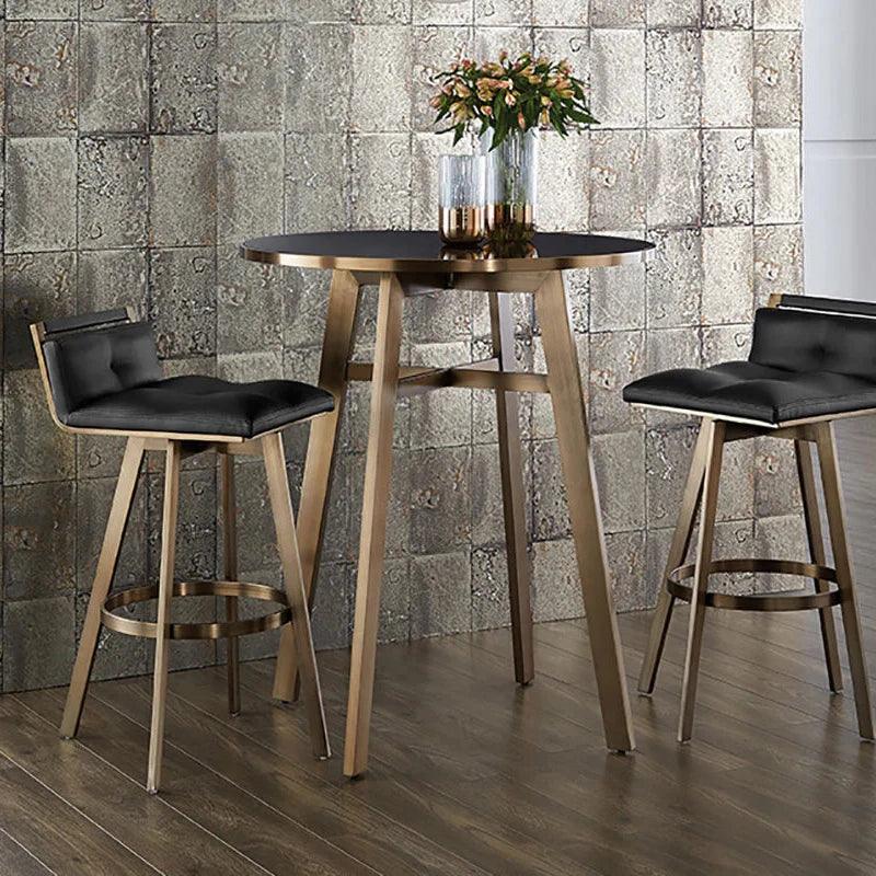 Bronx Bar Table Modern With Black Glass Top - LOOMLAN - SUNPAN - Bar Tables