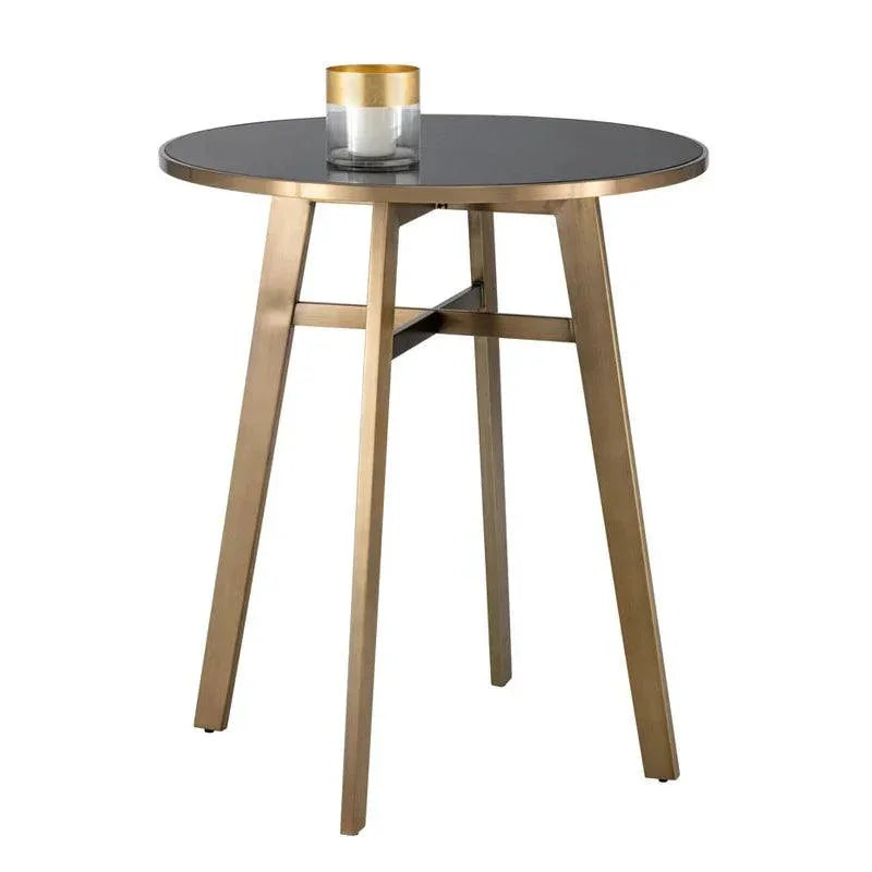 Bronx Bar Table Modern With Black Glass Top - LOOMLAN - SUNPAN - Bar Tables
