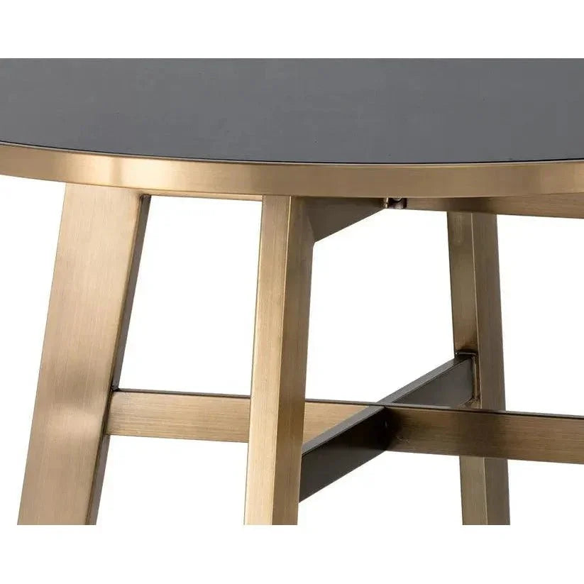 Bronx Bar Table Modern With Black Glass Top - LOOMLAN - SUNPAN - Bar Tables