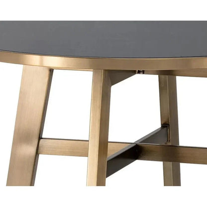 Bronx Bar Table Modern With Black Glass Top - LOOMLAN - SUNPAN - Bar Tables
