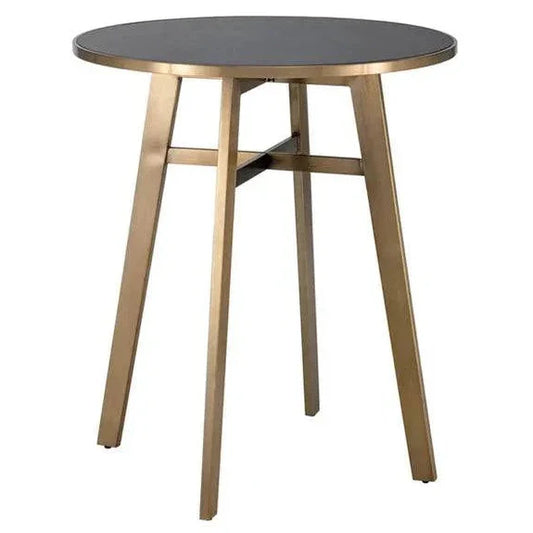 Bronx Bar Table Modern With Black Glass Top - LOOMLAN - SUNPAN - Bar Tables