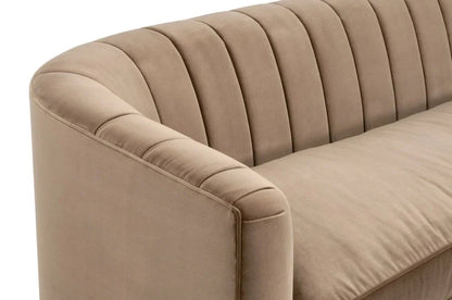 Bronx Channel Back Velvet Sofa - LOOMLAN - Essentials For Living - Sofas & Loveseats