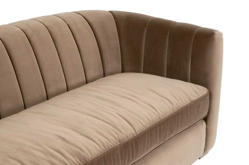 Bronx Channel Back Velvet Sofa - LOOMLAN - Essentials For Living - Sofas & Loveseats