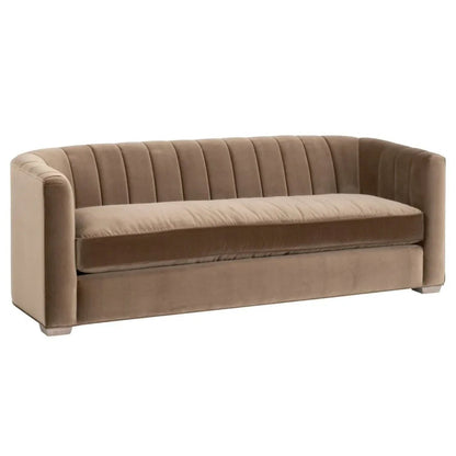 Bronx Channel Back Velvet Sofa - LOOMLAN - Essentials For Living - Sofas & Loveseats