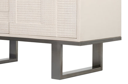 Bronzini White Leather Cover Cabinet