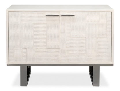 Bronzini White Leather Cover Cabinet
