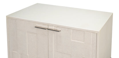 Bronzini White Leather Cover Cabinet