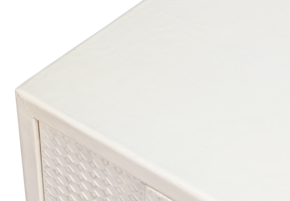 Bronzini White Leather Cover Cabinet