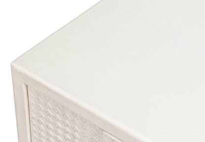 Bronzini White Leather Cover Cabinet