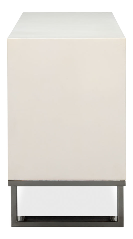 Bronzini White Leather Cover Cabinet