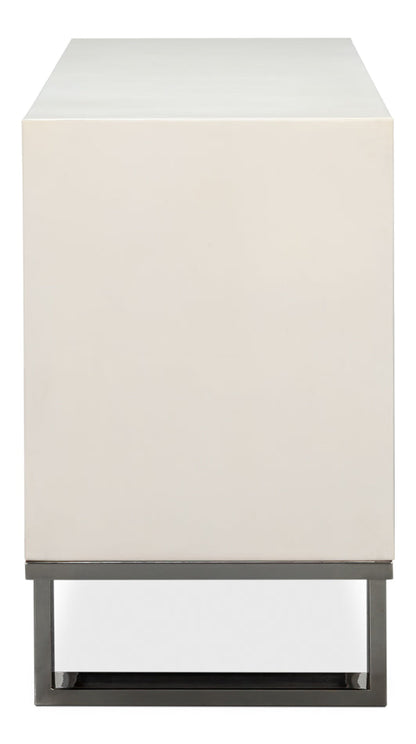 Bronzini White Leather Cover Cabinet