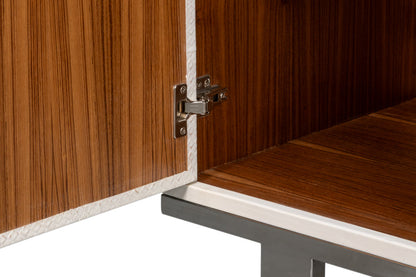 Bronzini White Leather Cover Cabinet