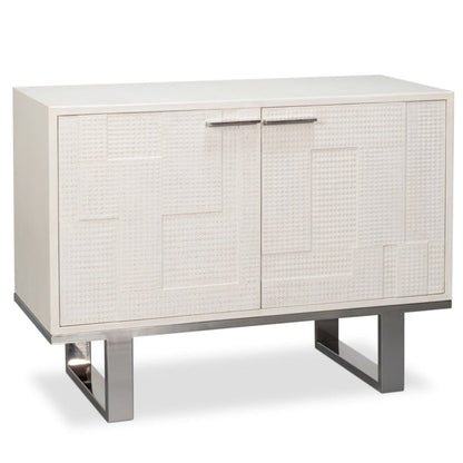 Bronzini White Leather Cover Cabinet