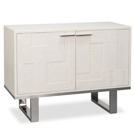 Bronzini White Leather Cover Cabinet