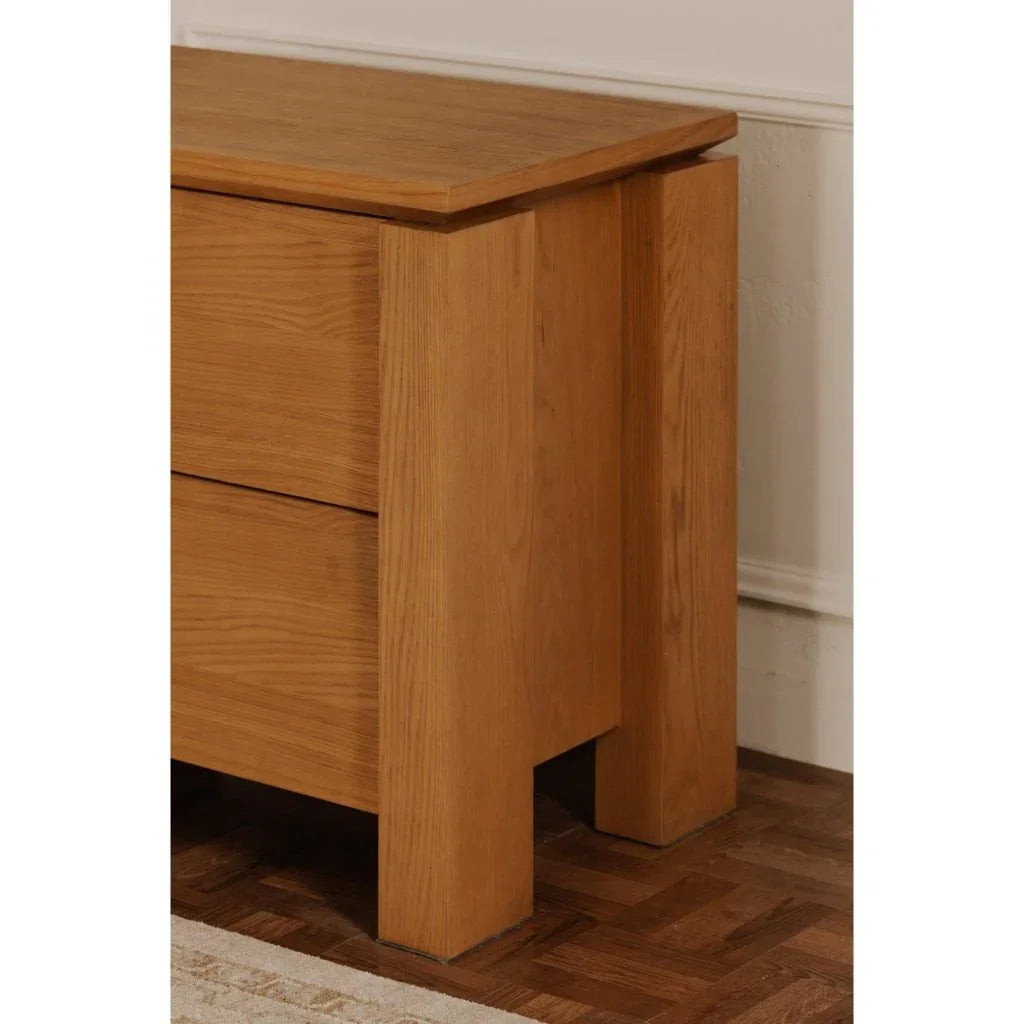 Brook Country Oak With Floating Top Design Nightstand - LOOMLAN - Moe's Home - Nightstands