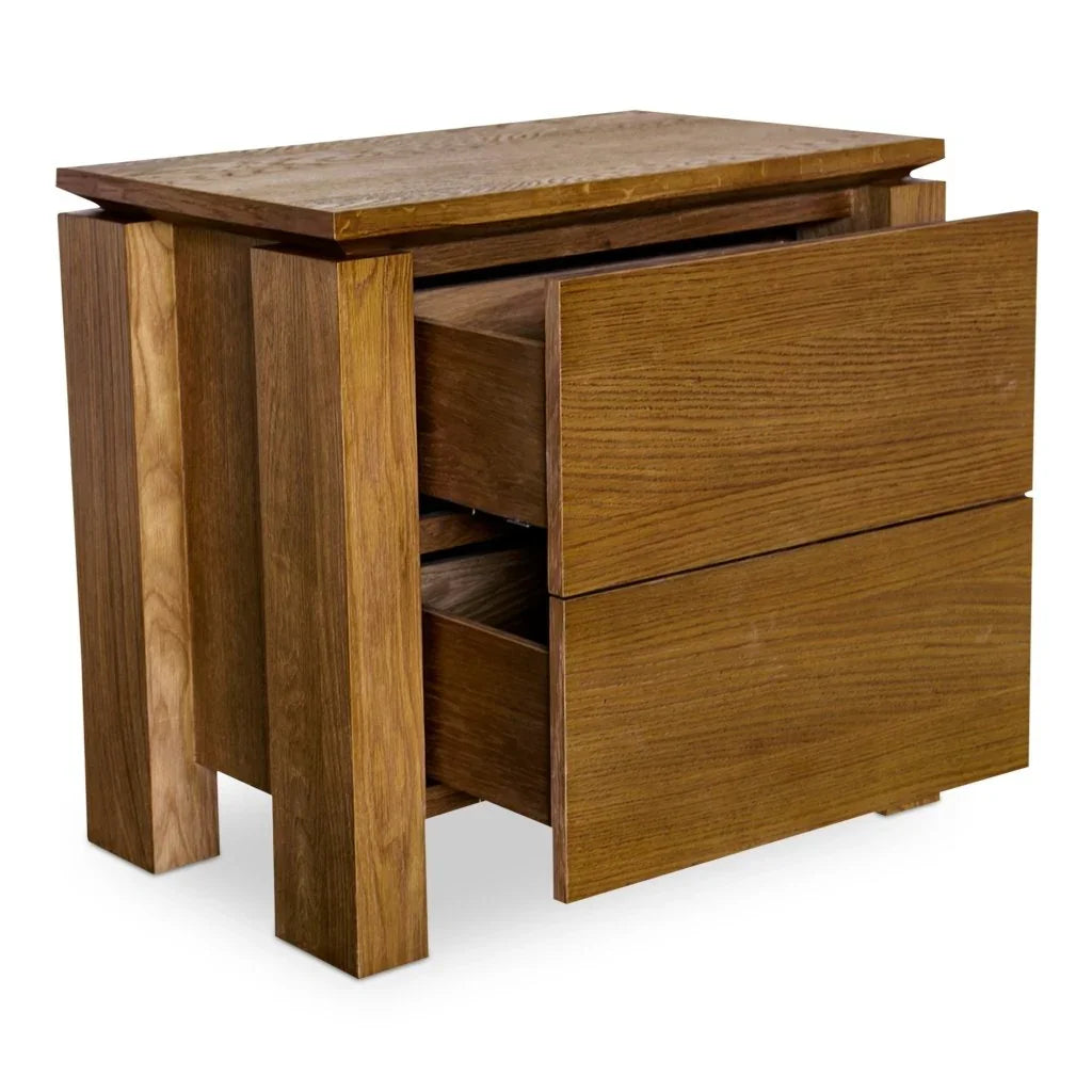 Brook Country Oak With Floating Top Design Nightstand - LOOMLAN - Moe's Home - Nightstands