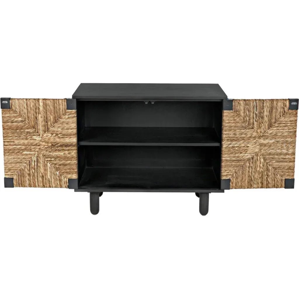 Brook Wood Black Sideboard With 2 Doors - LOOMLAN - Noir - Sideboards
