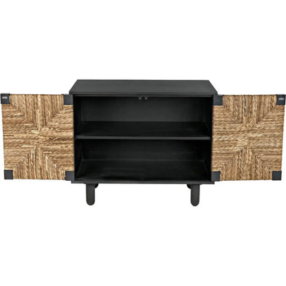 Brook Wood Black Sideboard With 2 Doors - LOOMLAN - Noir - Sideboards