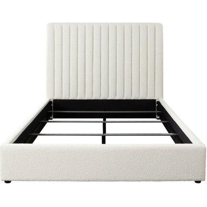 Brooke Ivory Boucle Bed Frame - LOOMLAN - Diamond Sofa - Beds