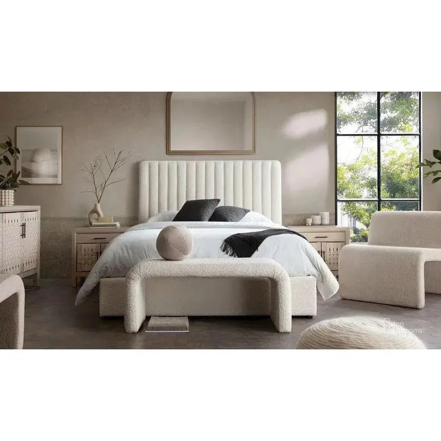 Brooke Ivory Boucle Bed Frame - LOOMLAN - Diamond Sofa - Beds