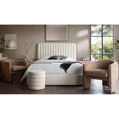 Brooke Ivory Boucle Bed Frame - LOOMLAN - Diamond Sofa - Beds