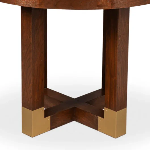 Brooklyn Jupe Round Dining Table-Dining Tables-Sarreid-LOOMLAN