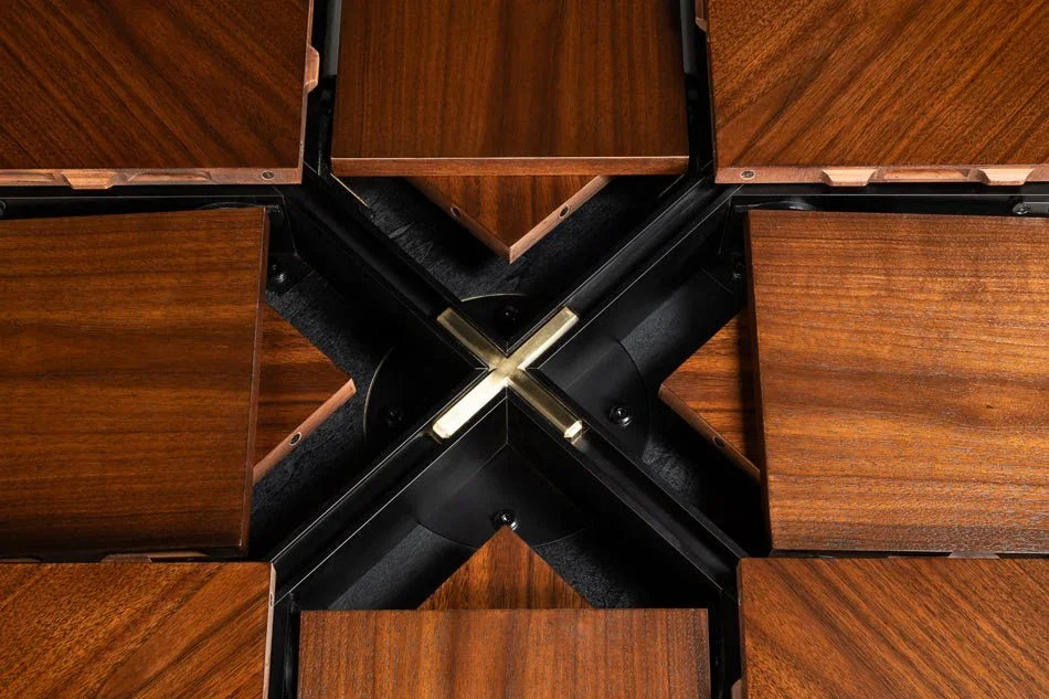 Brooklyn Jupe Round Dining Table-Dining Tables-Sarreid-LOOMLAN