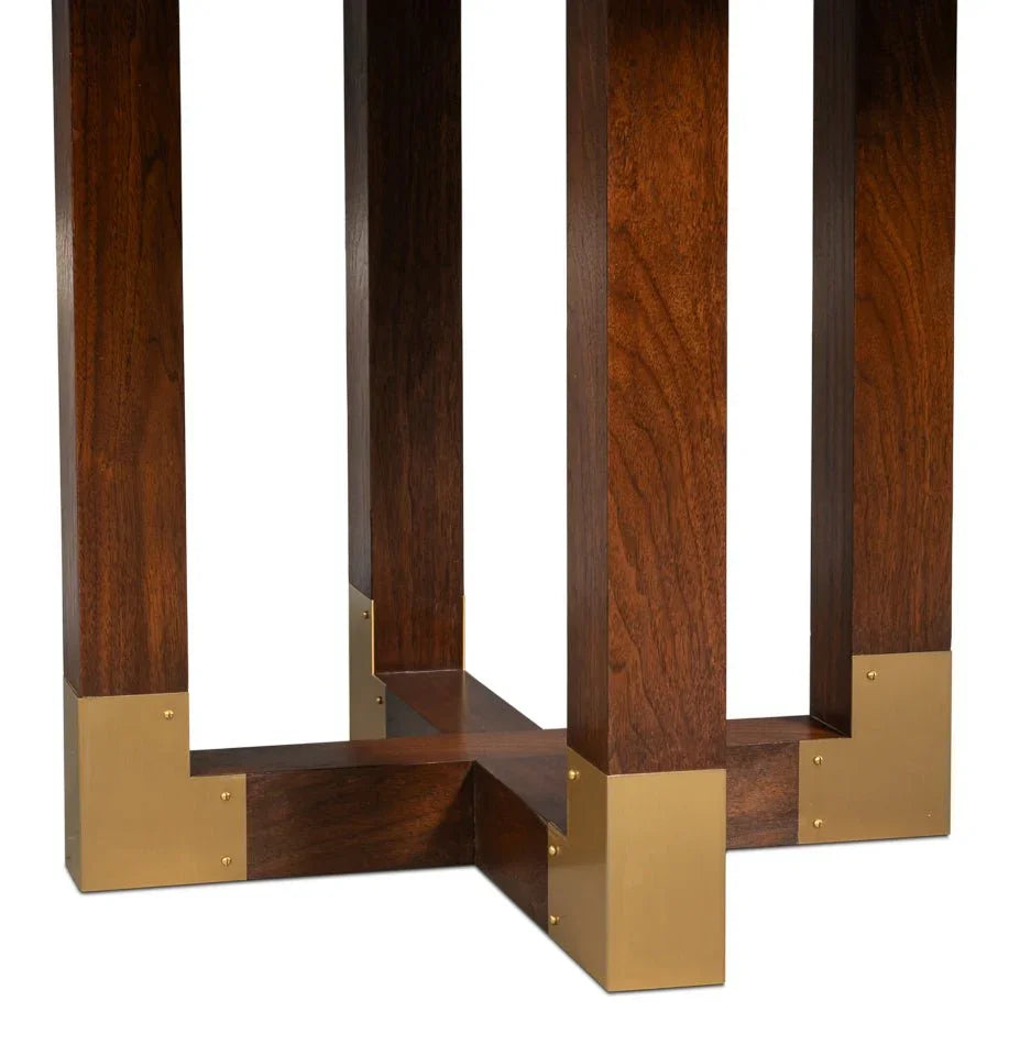 Brooklyn Jupe Round Dining Table-Dining Tables-Sarreid-LOOMLAN